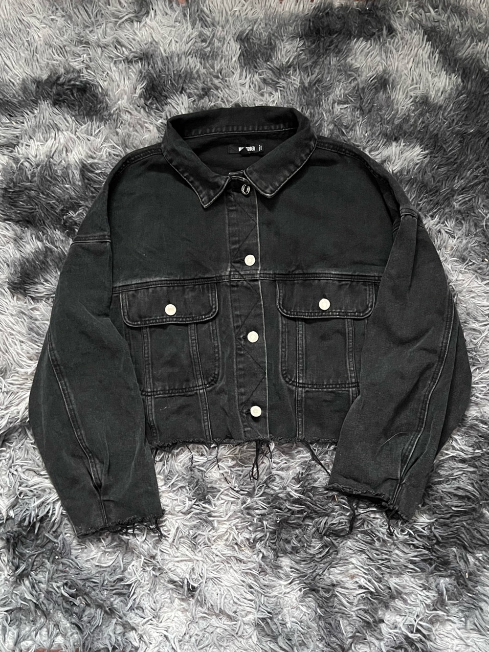 Missguided Black Denim Jean Jacket